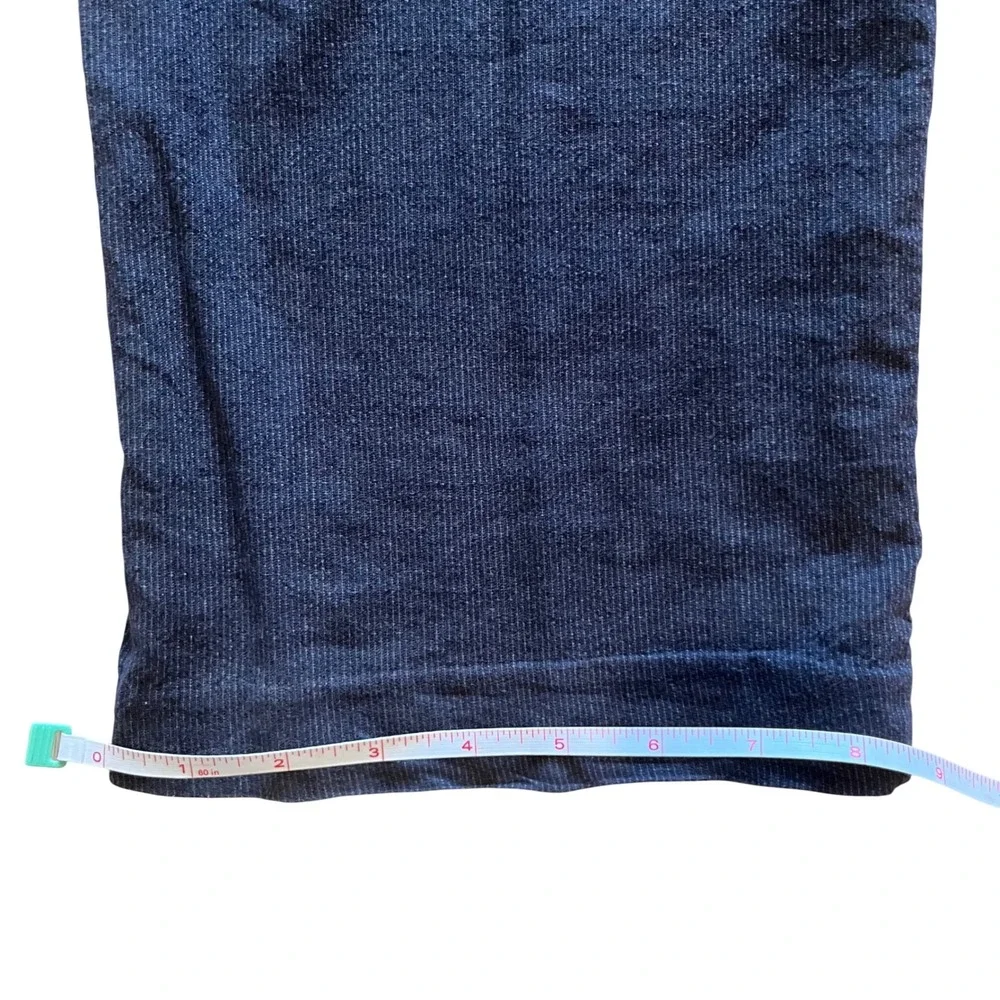 Banana Republic Mens Navy Blue Pinstripe Cotton Linen Pants 32x34 Straight Leg